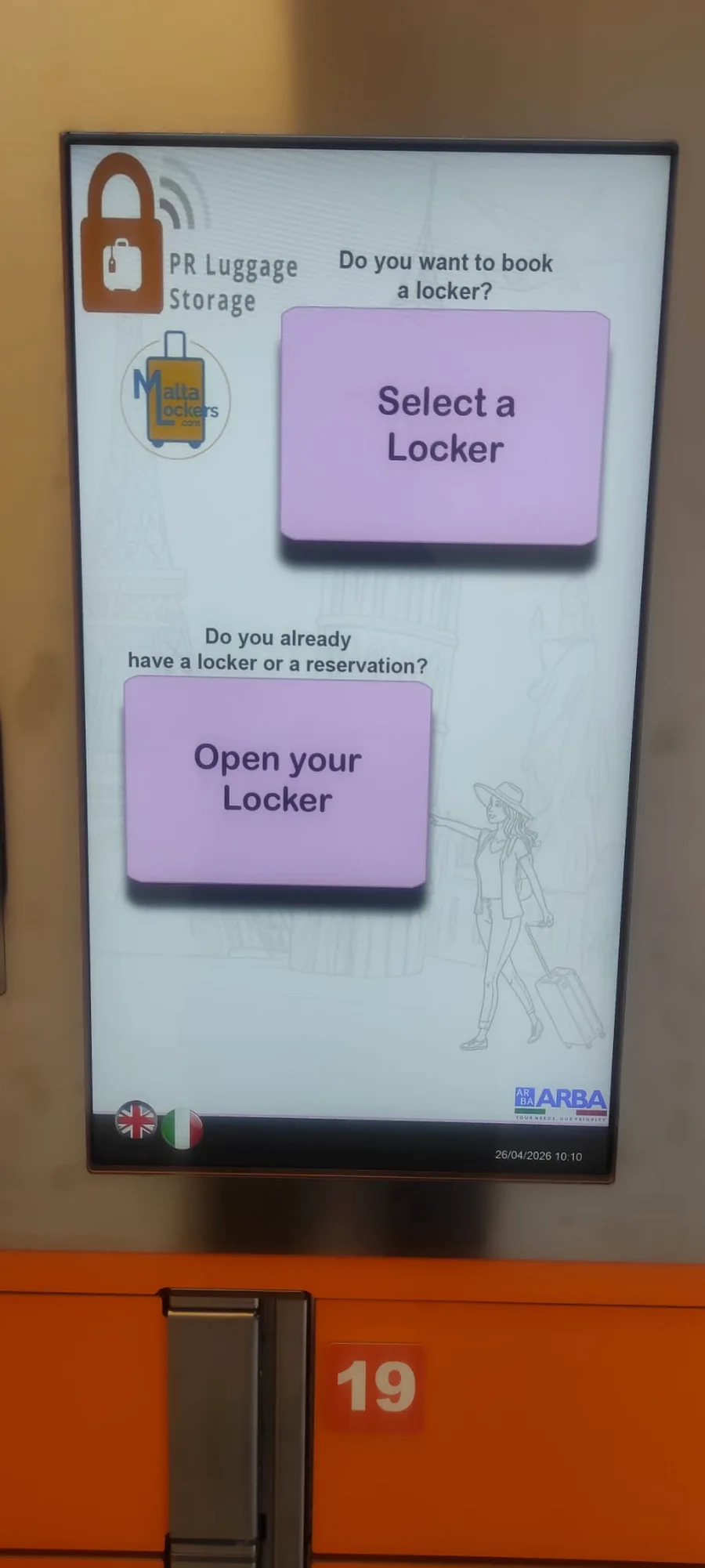 Self-service booking kiosk at Mellieha
